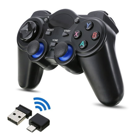 TSV 2.4Ghz Wireless Controller for PS3 / Android / Steam / PC Windows 10/8.1/8/7 - Not Support The Xbox 360 / One, Black,