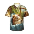 thumbnail image 1 of Fotbe Lazy Home Style Guinea Pig Camisa Hawaiana para Hombre Unisex – Camisa Casual de Verano con Botones de Manga Corta de Algodón y Lino,X-Large, 1 of 7