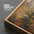 thumbnail image 5 of Large Framed Canvas Print Warm Golden Foliage with Foggy Pine Trees Wall Art Decorative Ready to Hang Painting for Living room Bedroom - 60"x20" Natural Frame, 5 of 7