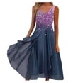 thumbnail image 1 of EIMELI Robe Décontractée pour Femmes Robe en Chiffon Col en V Sans Manches Vêtements pour Femmes m Argent, 1 of 3