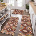 thumbnail image 2 of Colorful Geometric Triangle Diamond Pattern Kitchen Rugs Sets Of 3,Kitchen Runner Rugs Non Skid Washable,Decorative Kitchen Floor Mats for Kitchen,Sink,Laundry,17"x30"+ 17"x47" + 17"x59", 2 of 6