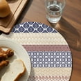 thumbnail image 4 of Round Placemats Set of 4 Khaki Bohemian Place Mats Washable Woven Placemat Tribal Geometric Stripes Circle Braided Table Mat for Kitchen Dining Table Party Home Decor 15 Inch, 4 of 8