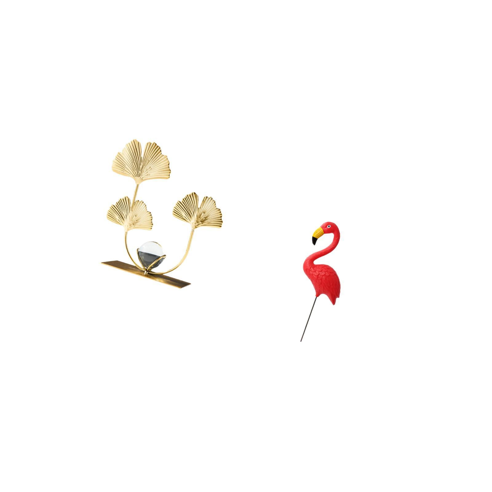 Figurine Statue Metal Flowers Leaf Sculpture Iron Material Birthday Gift for Living Room Office Garden