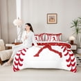 thumbnail image 4 of Erosebridal Red Dripping Baseball Stitch & Batter Silhouette Graphic Twin Bedding Sets 7-Piece, Sport Graphic Bedding Comforter Set for Boys And Girls Kids,Super Cozy Room Decor, 4 of 6