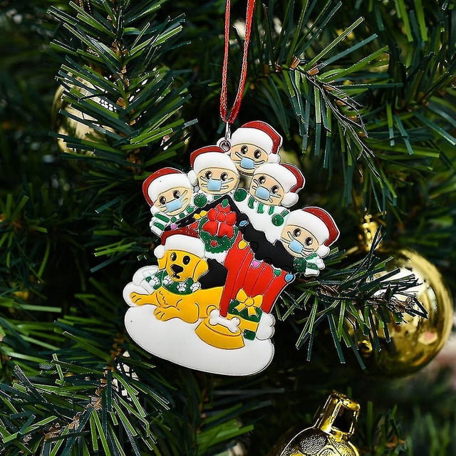 Adornos colgantes para árbol de Navidad, adorno para familia con mascotas, colgantes de Navidad, decoración artesanal