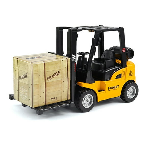 Fairnull Forklift Inertia Toy Burrs-free Excellent Workmanship Fadeless Pull Back Forklift Inertia Toy for Kids