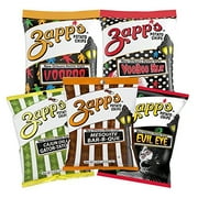 (2 pack) ZAPP'S Potato Chips Variety Pack | Evil Eye, Voodoo, Voodoo Heat, Mesquite BBQ, Cajun Dill Gatortator, 2.5 oz Hungry Sized Bags | 5-Pack