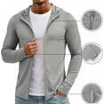 thumbnail image 2 of Hearthz Men's UPF50+ Outdoor Jacket Full Zip Sun Protection Quick Dry Long Sleeve Fishing Shirts for Men with Pockets Light Gray M, 2 of 9
