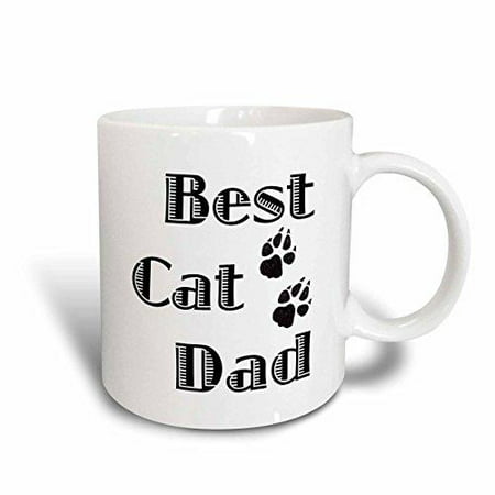 3dRose Best cat dad, Ceramic Mug, 11-ounce
