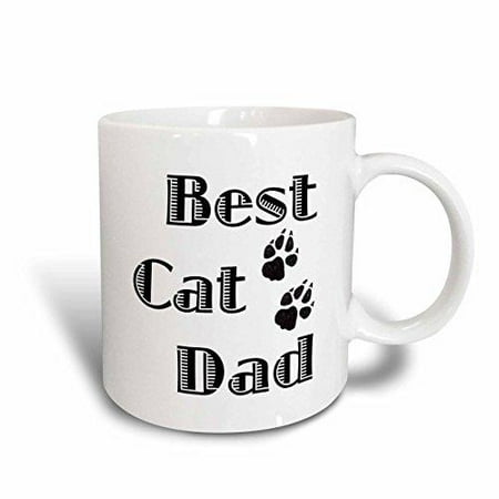 3dRose Best cat dad, Ceramic Mug, 11-ounce (Best Coffee Cat Poop)