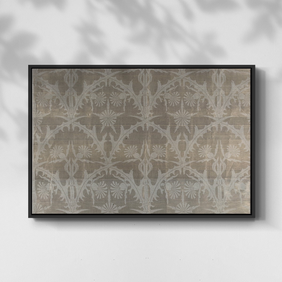 Vintage Abstract Print-XIII Framed in Black Wood Gallery Wrapped Canvas 17 in. x 25 in.