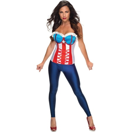 Adult Women's Sexy Marvel Captain America Corset Costume Accessory