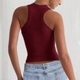 thumbnail image 5 of Women's Fashionable Casual U-Neck Solid Color Tank Top for Everyday Summer and Basic Layering,Wine,L, 5 of 5