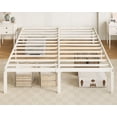 thumbnail image 3 of Allewie Queen Bed Frame, 14 inch Metal Platform Beds with Storage Space, No Box Spring Needed and Easy Assembly, White, 3 of 10