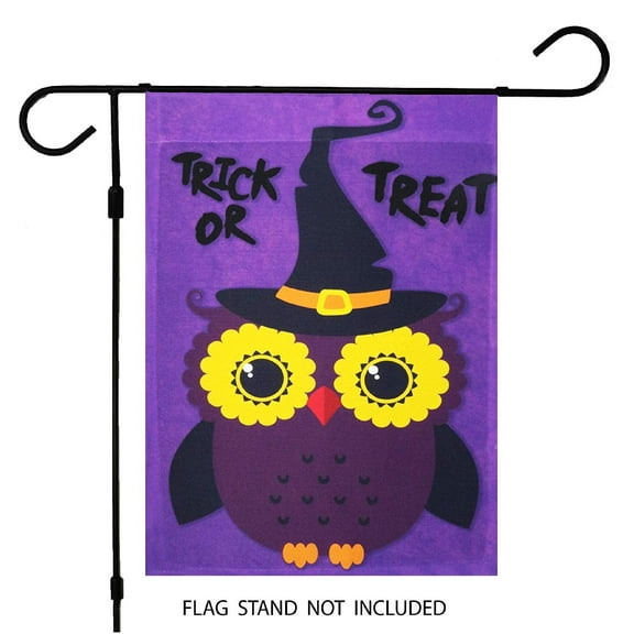 G128 12"x18" Halloween Owl Garden Flag Outdoor Yard Flag for Porch or Lawn