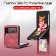 thumbnail image 3 of Galaxy Z Flip 4 5G Case 6.7 Inch - TECH CIRCLE Lightweight Synthetic Leather Plastic Protective Case with Card Holders, Scratch Resistant Wallet Simple Cover,Red, 3 of 7
