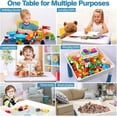 thumbnail image 6 of Toddlers Activity Table 7 in 1 Kids Activity Table and Chairs Set with 152Pcs Large Marble Run Building Blocks, Sand/Water Table, Kids Learning Play Table Toys for Girls Boys Toddler,Blue, 6 of 14