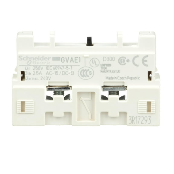 Schneider Electric Auxiliary Contact, NO/1NC, 2.5 A GVAE1