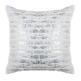 thumbnail image 3 of SAFAVIEH Lorelei 18" x 18" Distressed Plush Pillow, White/Silver, 3 of 3