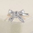 thumbnail image 5 of HeartsAndYou Bow Knot Ribbon Engagement Ring for Women 2.2ct Baguette Cut Moissanite 18k White Gold over Silver, 5 of 7