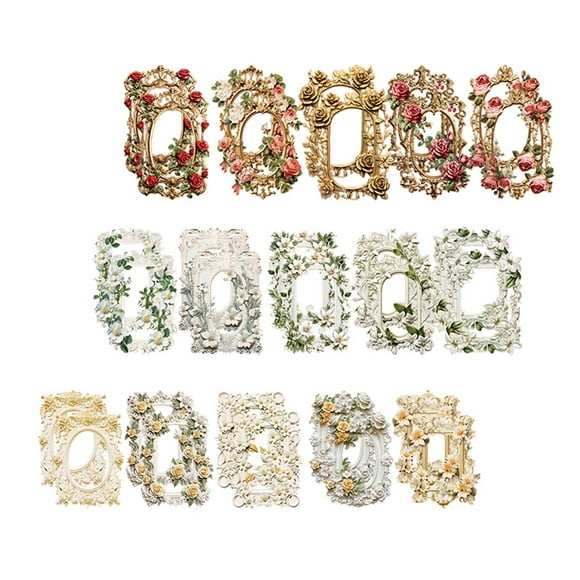 30 Piezas de Papel para álbum de Recortes, Papel de Collage, Papel Decorativo con Encaje Hueco, Papel de Fondo para álbumes de Recortes para Cumpleaño Estilo B