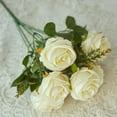 thumbnail image 3 of opvise Decorative Artificial Rose Vivid Realistic Exquisite DIY Anti-fade Table Centerpieces Faux Silk Flower Home Decor Pink, 3 of 7