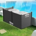 Black Air Conditioner Fence Black, 48"W X 48"H Vinyl Privacy Fence