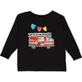 thumbnail image 3 of Inktastic Valentine's Day Fire Truck with Hearts Boys or Girls Long Sleeve Toddler T-Shirt, 3 of 5