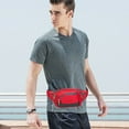 thumbnail image 6 of Xfvqtps Waist Bag for Men Multiple Pockets Solid Color Large Capacity Zip up Nylon Chest Bag Red, 6 of 7