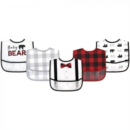 UPC: 0660168755343 | Little Treasure Baby Boy Waterproof PEVA Bibs 5pk  Baby Bear  One Size