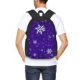 thumbnail image 4 of Fotbe Dark Purple Snowflakes Pattern Student Backpack –School backpack Large Capacity Durable and Ergonomic Backpack with Laptop Compartment and Multiple Pockets, 4 of 6