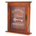 thumbnail image 2 of 2X Vintage European Style Wooden Key Storage Cabinet Key Holder Box with Hanging Hooks Brown, 2 of 8