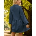 thumbnail image 4 of Zilcremo Women's Long Sleeve Babydoll Denim Dress Button Down Jean Shirt Dress with Pockets, 4 of 5