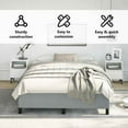 thumbnail image 5 of vidaXL Full Bed Frame, Fabric Upholstered Platform Bed Frame, Light Gray, No Mattress, 5 of 9