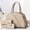 Beige, variant on 3-Piece Rhombus Patchwork Mommy Bag Set, Large Capacity Fashion Handbag, Versatile Shoulder & Crossbody Purse for Commute Travel Photos, Perfect Gift for Women