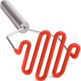 thumbnail image 4 of with Premium Silicone-Coated Stainless-Steel Design, Non-Scratch Cookware for Smooth Mashed Potatoes, Vegetables and ruits - Versatile Masher Hand Tool & Potato Smasher (Red), 4 of 7