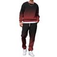 thumbnail image 2 of Mens Sweatsuits 2 Piece Big And Tall Long Sleeve Pullover Sweatshirts And Gradient Print Joggers Sweatpants Fall Casual Tracksuits, 2 of 5