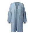 thumbnail image 4 of Hanerdun Women Open Front Cardigans Female Solid Cardigan Sweaters Blue L, 4 of 5