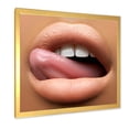 thumbnail image 2 of Designart 'Beautiful Dark Skinned Female Tongue Touching Lips' Modern Framed Art Print, 2 of 4