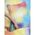 thumbnail image 3 of Abstract Reversible Bedspread Set, Watercolor Galaxy Outer Space Star Dust Seemed Image Modern Print, Pillow Shams & Comforter Microfiber Bedding Set, 3 Sizes, Pale Yellow Multicolor, by Ambesonne, 3 of 4