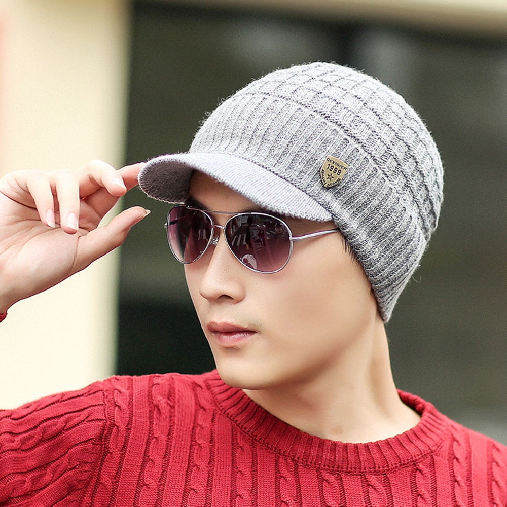 Qufokar Bucket Hat 57 Hats for Large Heads Men Warm Baggy Weave Crochet