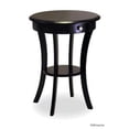 thumbnail image 1 of Black Beechwood ROUND ACCENT TABLE WITH ONE DRAWER ONE SHELF, 1 of 1