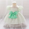 thumbnail image 6 of Bearichfupo Infant Girls Birthday Dress Baby Puffy Sleeve Print Bowknot Princess Party Dress, Sizes 12-18 Months, 6 of 6