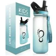 Live Infinitely 20 Oz Kids Water Bottle with Straw BPA Free Water Bottle, Glacier