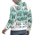thumbnail image 6 of Uemuo Not All Who Wander Are Lost1 Pattern Men's Hoodie - Casual Pullover Hoodie with Kangaroo Pocket, Stylish Hooded Sweatshirt for Everyday Wear-Medium, 6 of 7