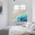 thumbnail image 3 of Teal Ombre Ocean Kitchen Curtains Window Panels, Summer Beach Coastal Waves Gradient Insulated Window Treatment Curtain, Grommet Curtains for Bedroom/Living Room/Bathroom, 2 Piece 52"Wx63"L, 3 of 8