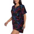 thumbnail image 2 of Naloa Sea Turtle Women's Short-Sleeved Pajama Set, Loungewear, Summer pajamas, Breathable Cozy - XX-Large, 2 of 9