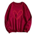 thumbnail image 2 of Xixinqiwan Women's Hoodies Valentine's Sweatshirt,Womens Casual Crewneck Pullover Tops Cute Loose Fit Sweatshirt Valentine's Day Blouse, 2 of 4