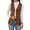 #1 sleeveless_Coffee, variant on Women's Retro Corduroy Vest - Sleeveless V-Neck Button Down Waistcoat with Pockets, Full Lined Dressy Casual Outerwear
