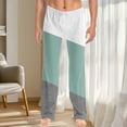 thumbnail image 2 of Women Pajama Pants Long Comfy Casual Drawstring Stretch Wide Leg Lounge Pants Fashion Color Block Pajs with Pockets, 2 of 7